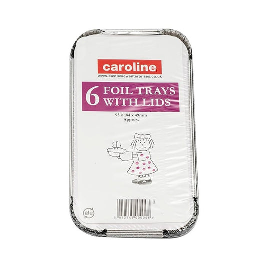 Caroline Foil Trays With Lids 23oz, Pack 6