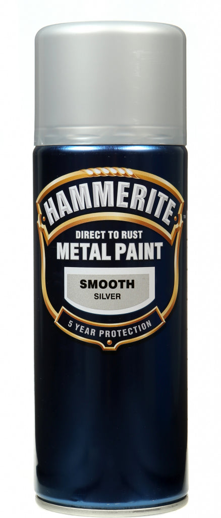 Hammerite Metal Paint 400ml Aerosol Smooth Silver