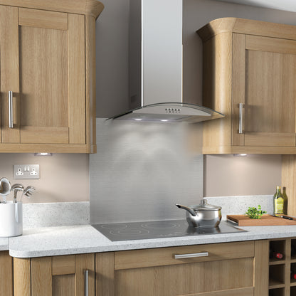 Kitchenplus Curved Glass Cooker Hood 600mm