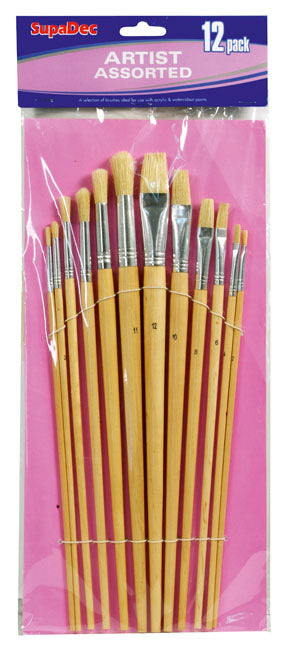 SupaDec Wooden Handle Artist Brush Set