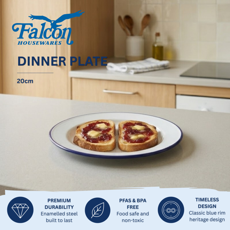 Falcon Dinner Plate - Traditional White 20cm x 1.5D