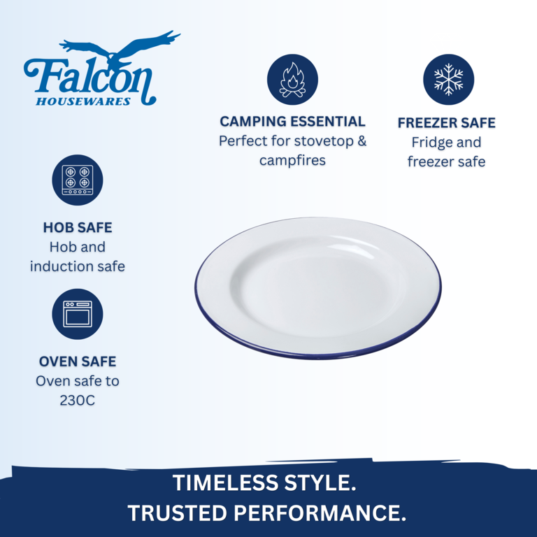 Falcon Dinner Plate - Traditional White 20cm x 1.5D