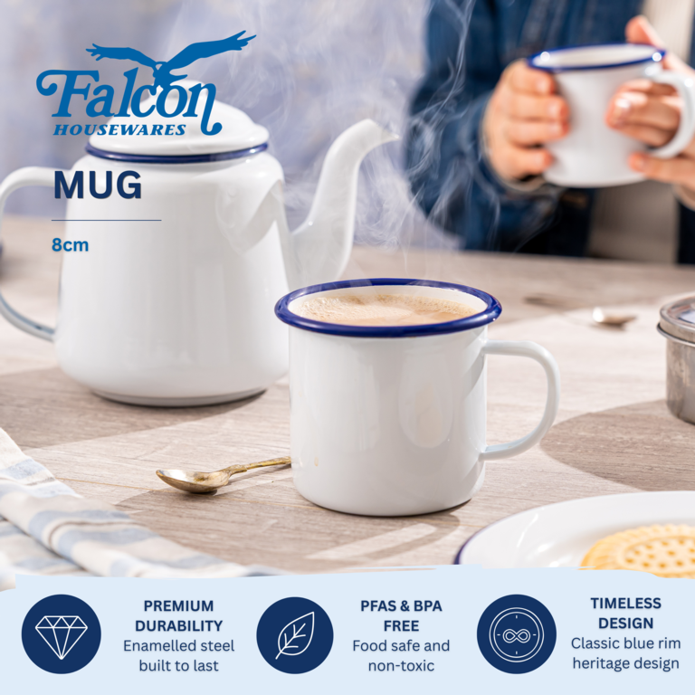 Falcon Enamel Mug - Traditional White 8cm x 284ml