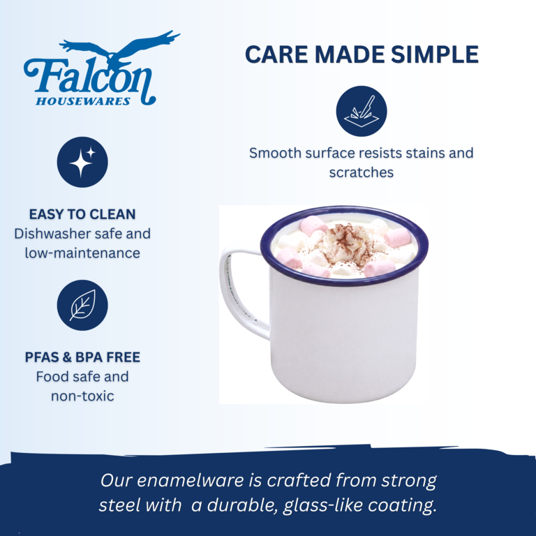 Falcon Enamel Mug - Traditional White 8cm x 284ml