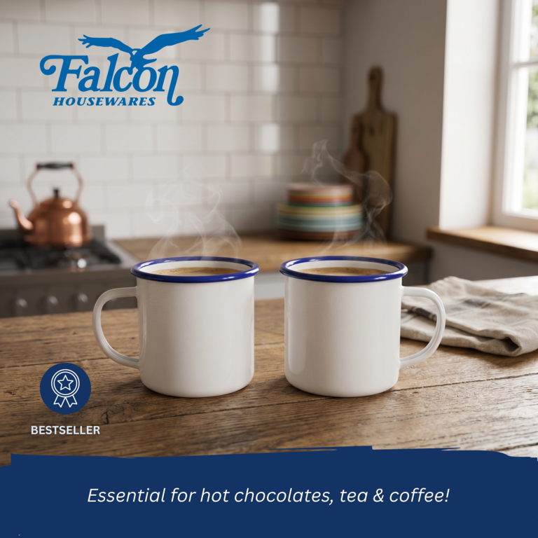 Falcon Enamel Mug - Traditional White 8cm x 284ml