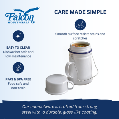 Falcon Tea Can Including Cup - Traditional White 11cm x 19D