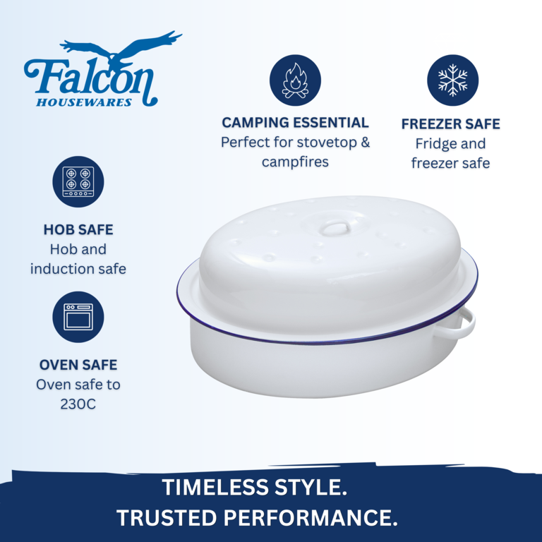 Falcon Falcon Oval Roaster - Traditional White 30cm x 21.5cm x 14.5D