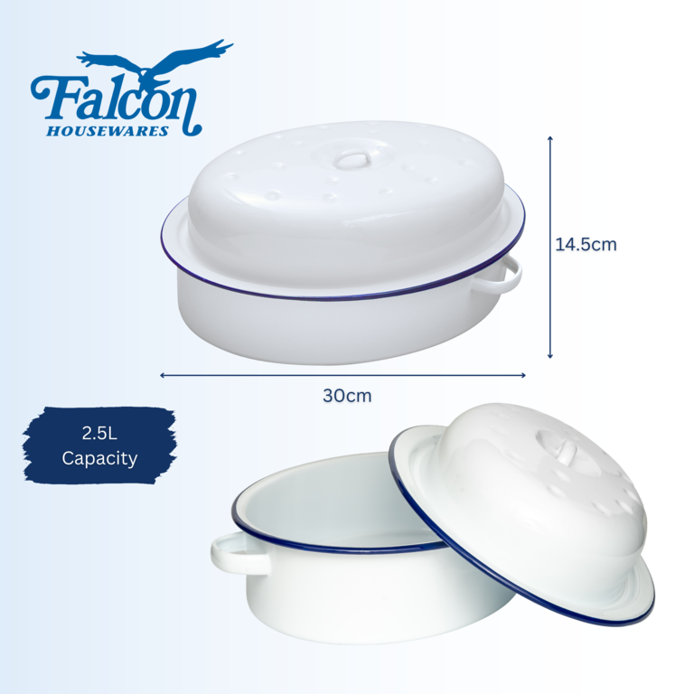 Falcon Falcon Oval Roaster - Traditional White 30cm x 21.5cm x 14.5D