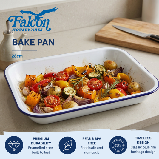 Falcon Enamel Bakepan - Traditional White