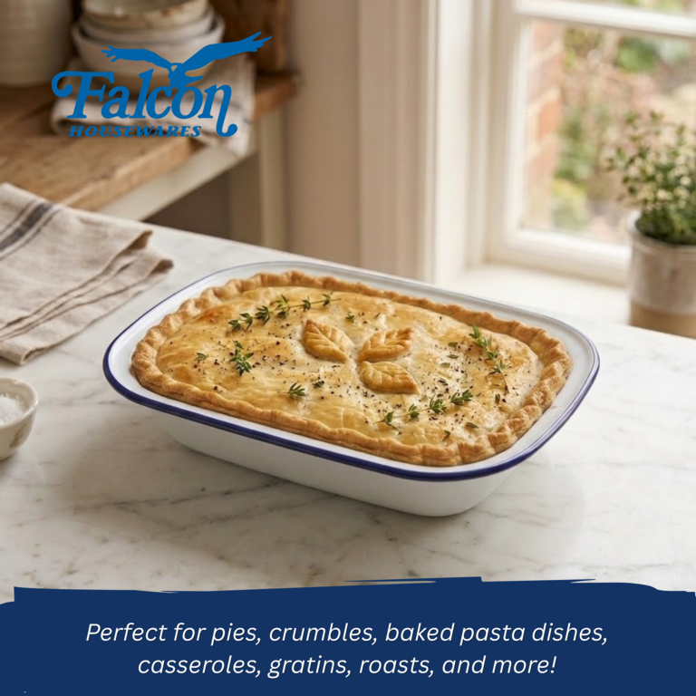 Falcon Pie Dish Oblong - Traditional White