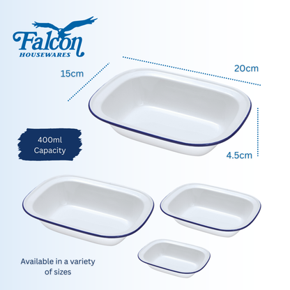 Falcon Pie Dish Oblong - Traditional White