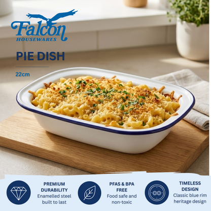 Falcon Oblong Pie Dish - Traditional White 22cm x 16.5cm x 5D