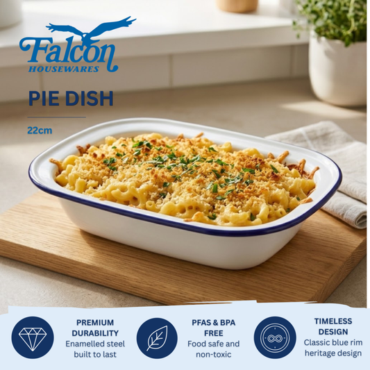Falcon Oblong Pie Dish - Traditional White 22cm x 16.5cm x 5D