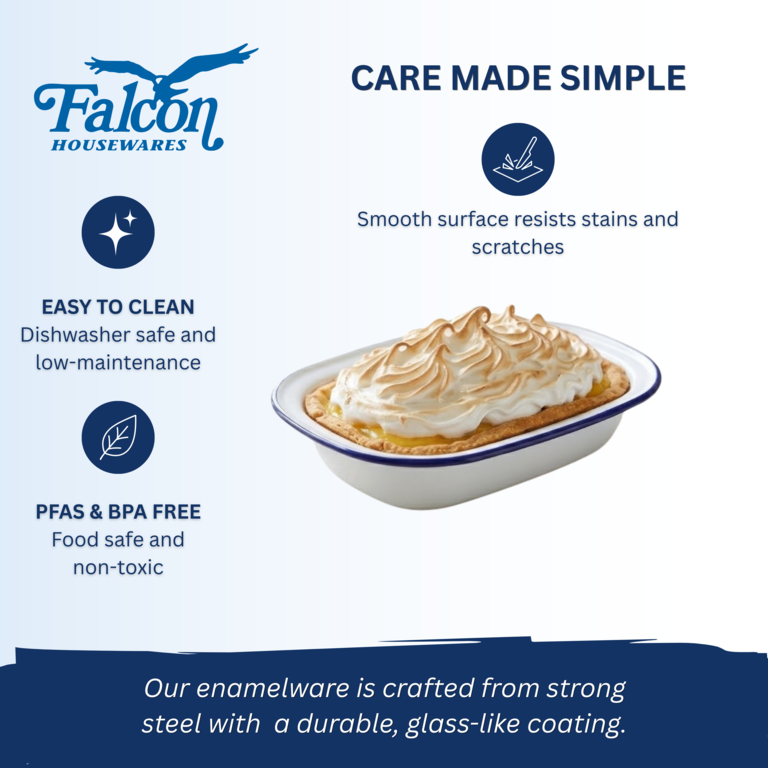 Falcon Oblong Pie Dish - Traditional White 22cm x 16.5cm x 5D