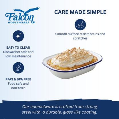 Falcon Oblong Pie Dish - Traditional White 22cm x 16.5cm x 5D