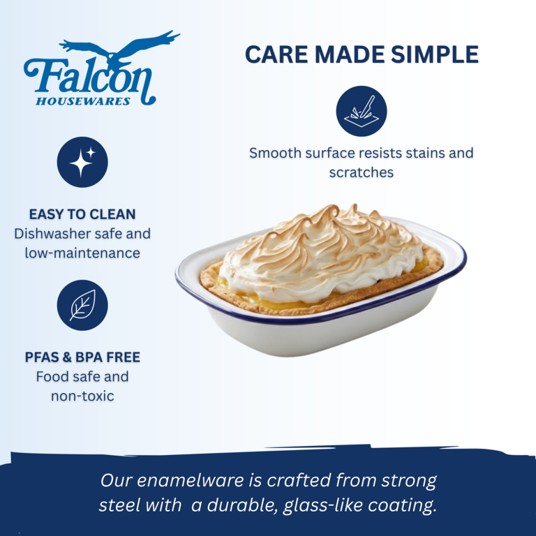 Falcon Oblong Pie Dish - Traditional White 24cm x 18cm x 5.5D