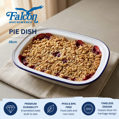 Falcon Oblong Pie Dish - Traditional White 28cm x 21cm x 6.5D