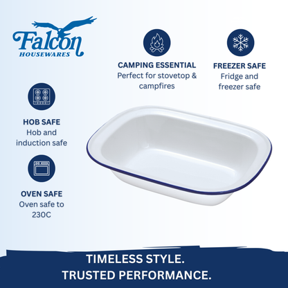 Falcon Oblong Pie Dish - Traditional White 28cm x 21cm x 6.5D