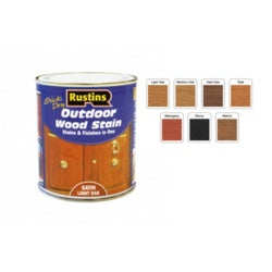 Rustins Quick Dry Outdoor Woodstain 500ml Satin Mahogany