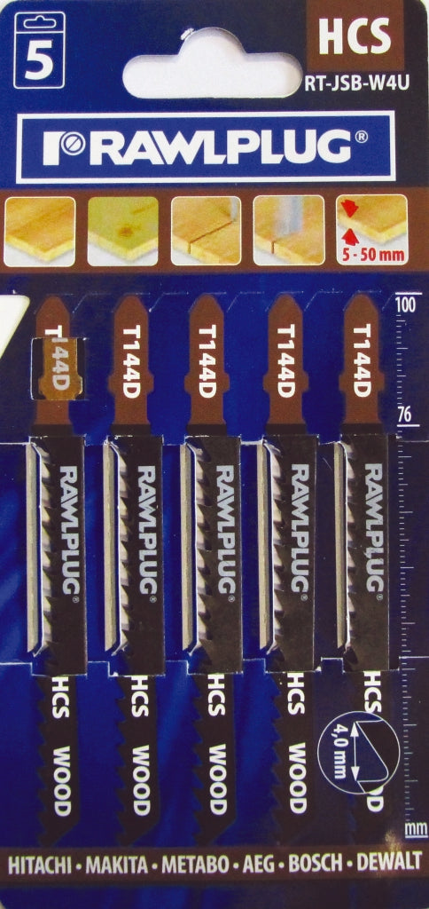Rawlplug Jigsaw Blades For Wood Universal Pack 5