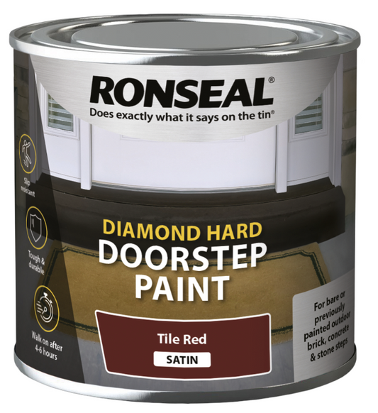 Ronseal Diamond Hard Door Step Paint 250ml Red