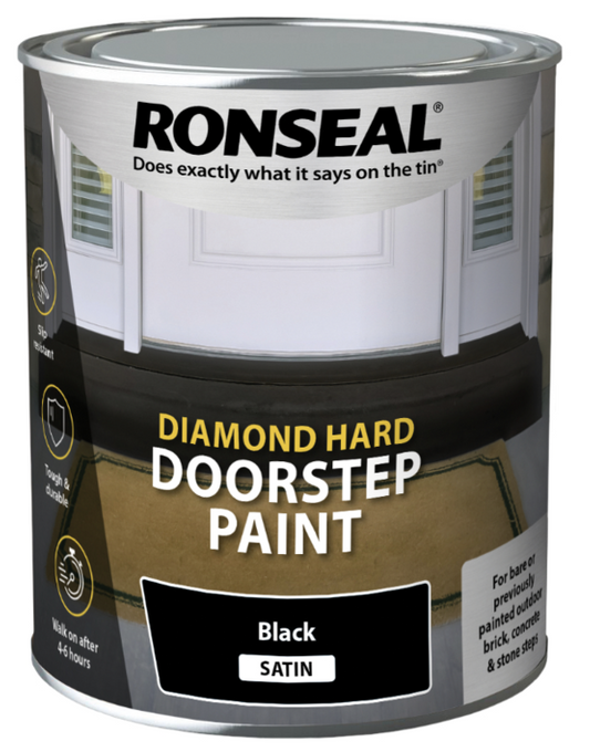 Ronseal Diamond Hard Door Step Paint 750ml Black