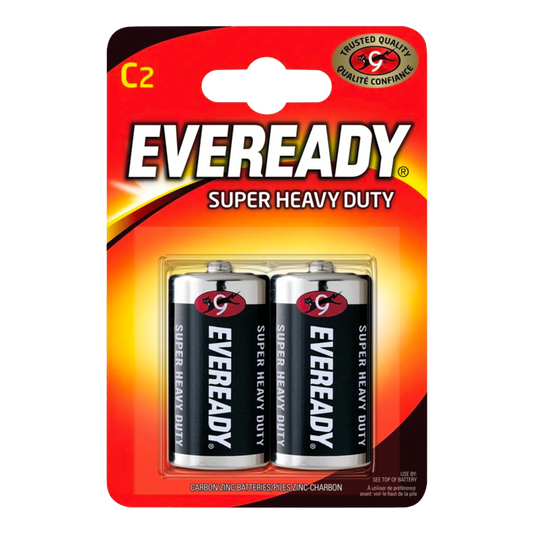 Eveready Super Heavy Duty Batteries C Pack 2