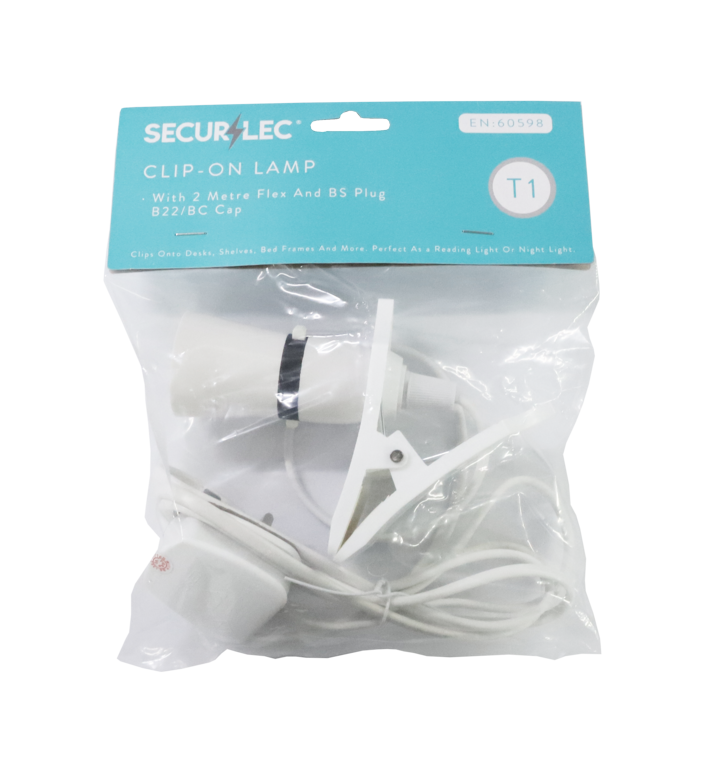 Securlec Clip on Lamp With 2m Flex & Plug