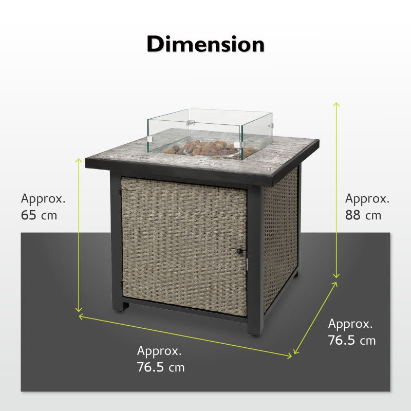 Tepro 76cm Gas Fire Pit Table