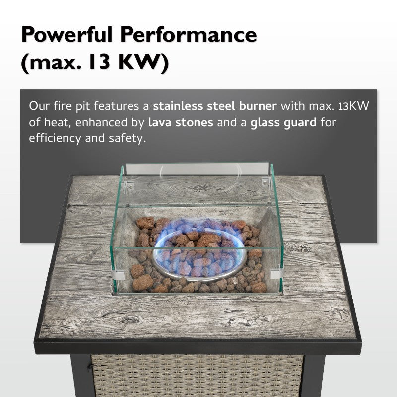 Tepro 76cm Gas Fire Pit Table