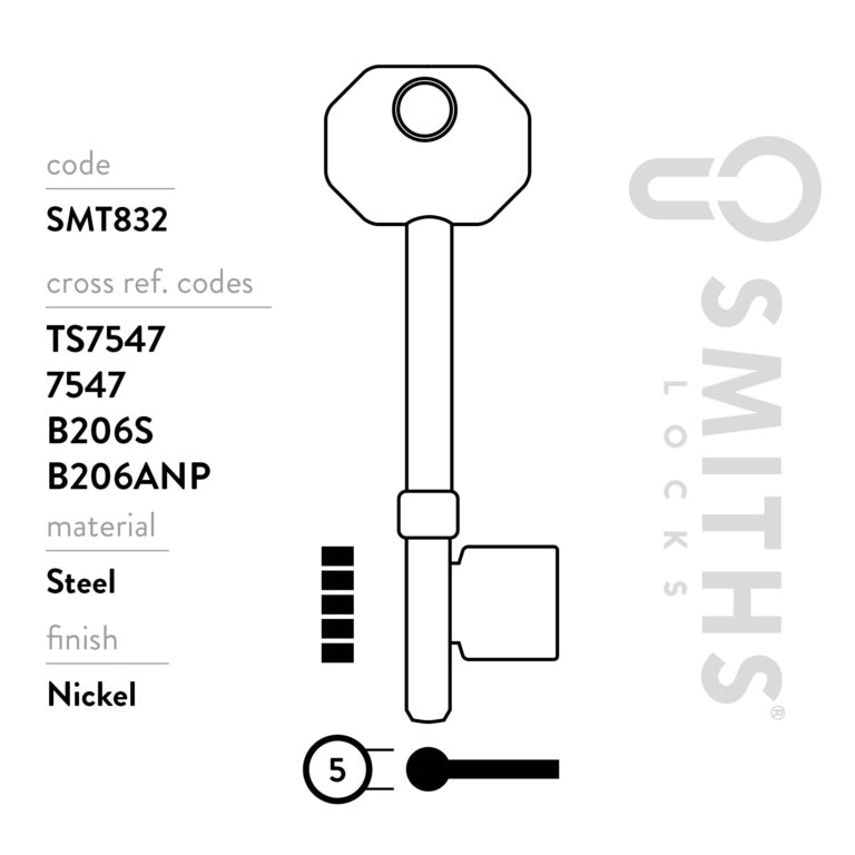 Smiths Locks ERA Fortress Mortice Key Blank