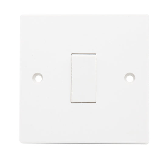 Securlec 1 Gang 1 Way Light Switch Square Edge