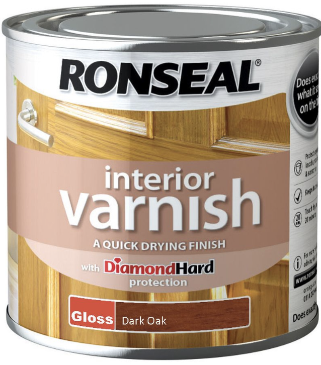 Ronseal Interior Varnish Gloss 250ml Dark Oak