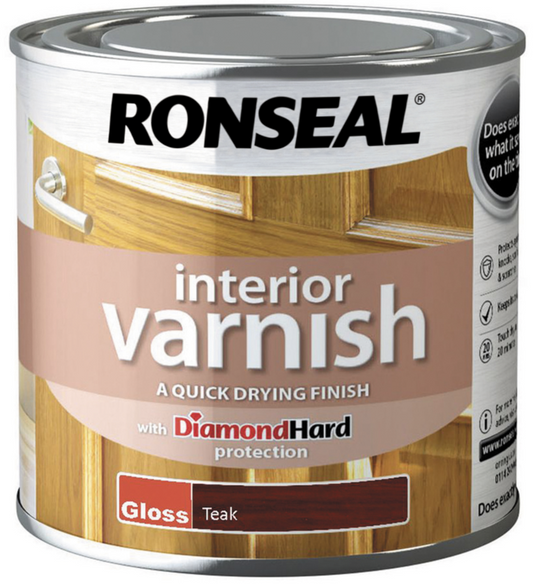 Ronseal Interior Varnish Gloss 250ml Teak