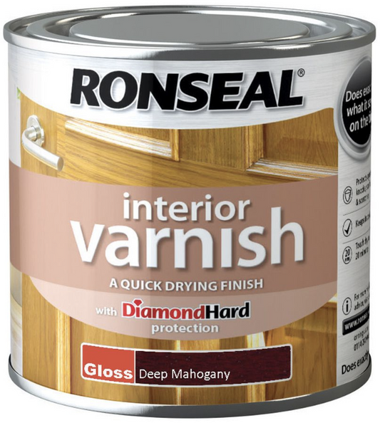 Ronseal Interior Varnish Gloss 250ml Deep Mahogany