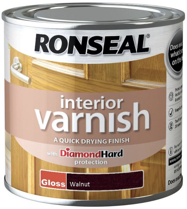 Ronseal Interior Varnish Gloss 250ml Walnut