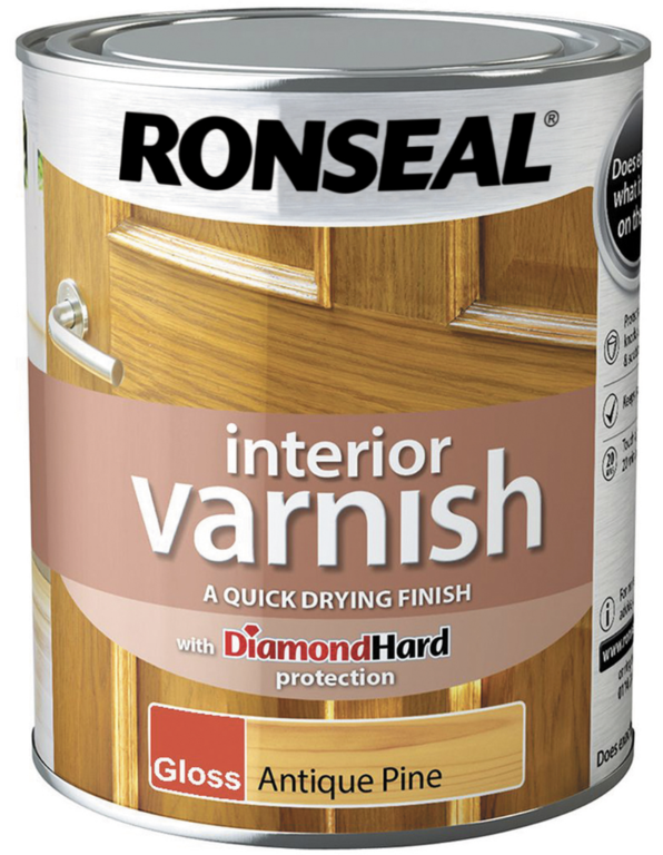 Ronseal Interior Varnish Gloss 750ml Antique Pine