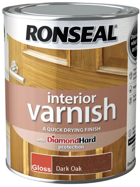 Ronseal Interior Varnish Gloss 750ml Dark Oak