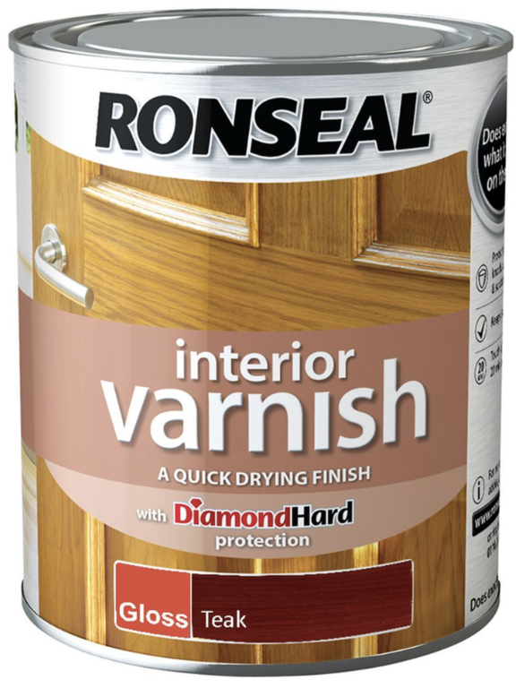 Ronseal Interior Varnish Gloss 750ml Teak