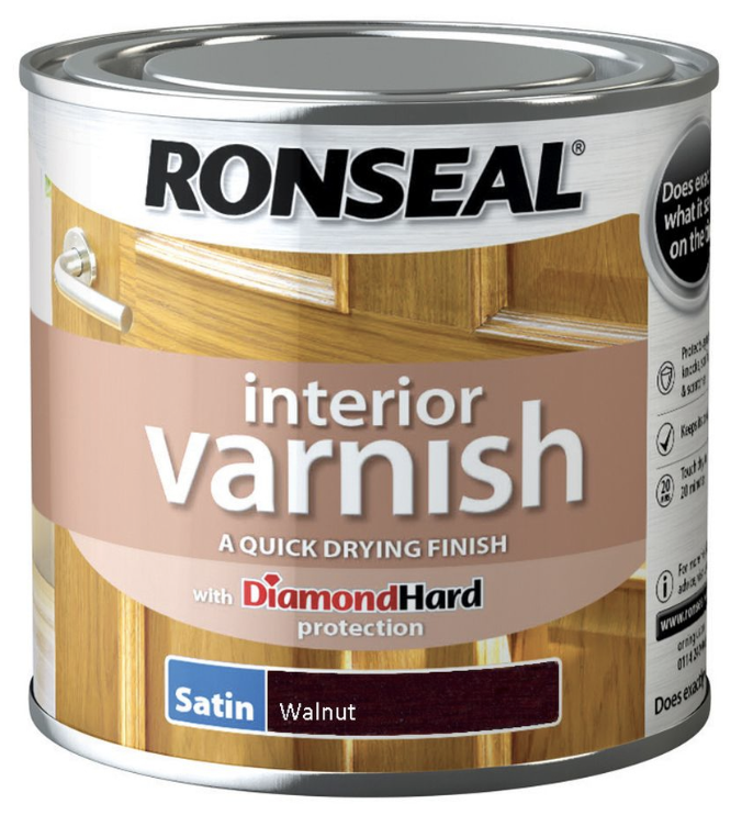 Ronseal Interior Varnish Satin 250ml Walnut