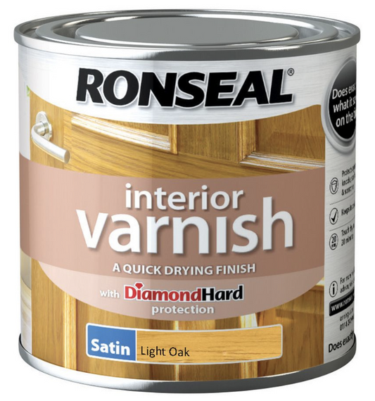 Ronseal Interior Varnish Satin 250ml Light Oak