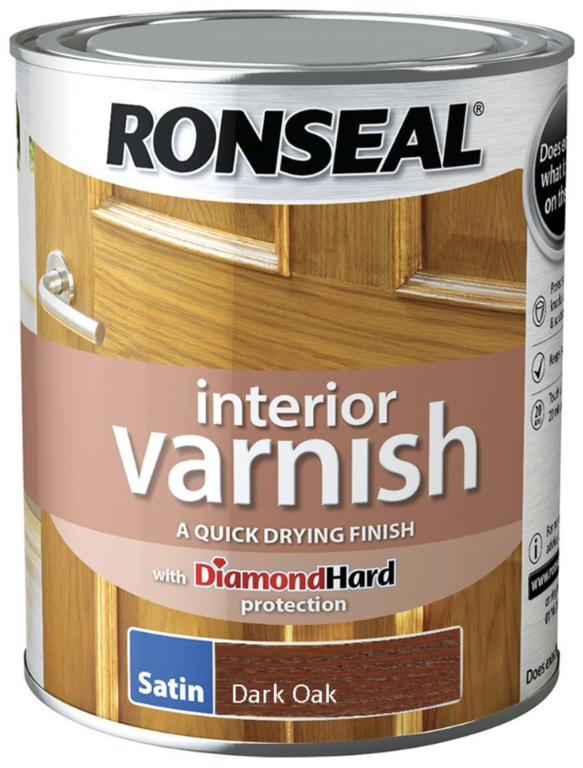 Ronseal Interior Varnish Satin 750ml Dark Oak