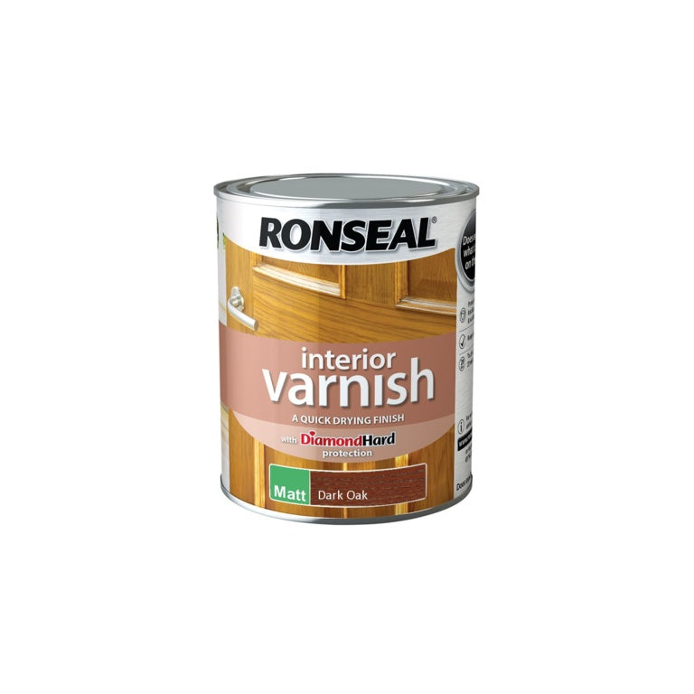 Ronseal Interior Varnish Matt 750ml Dark Oak