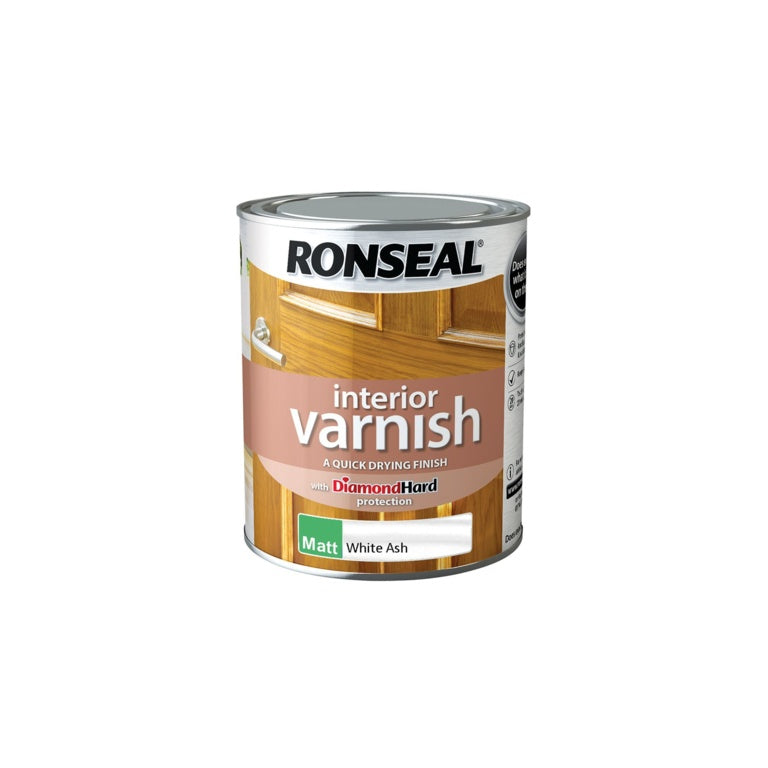 Ronseal Interior Varnish Matt 750ml White Ash
