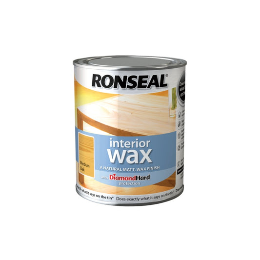 Ronseal Interior Wax Matt 750ml Medium Oak