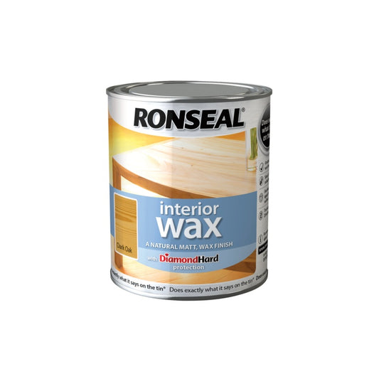 Ronseal Interior Wax Matt 750ml Dark Oak