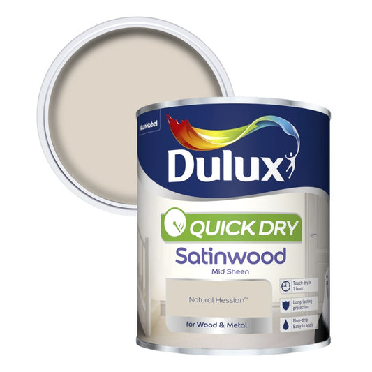 Dulux Quick Dry Satinwood 750ml Natural Hessian