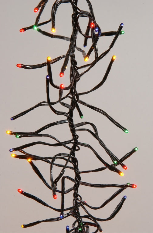 Kaemingk Twinkle Cluster Lights 13.5m Black Cable With Multi Coloured Bulbs