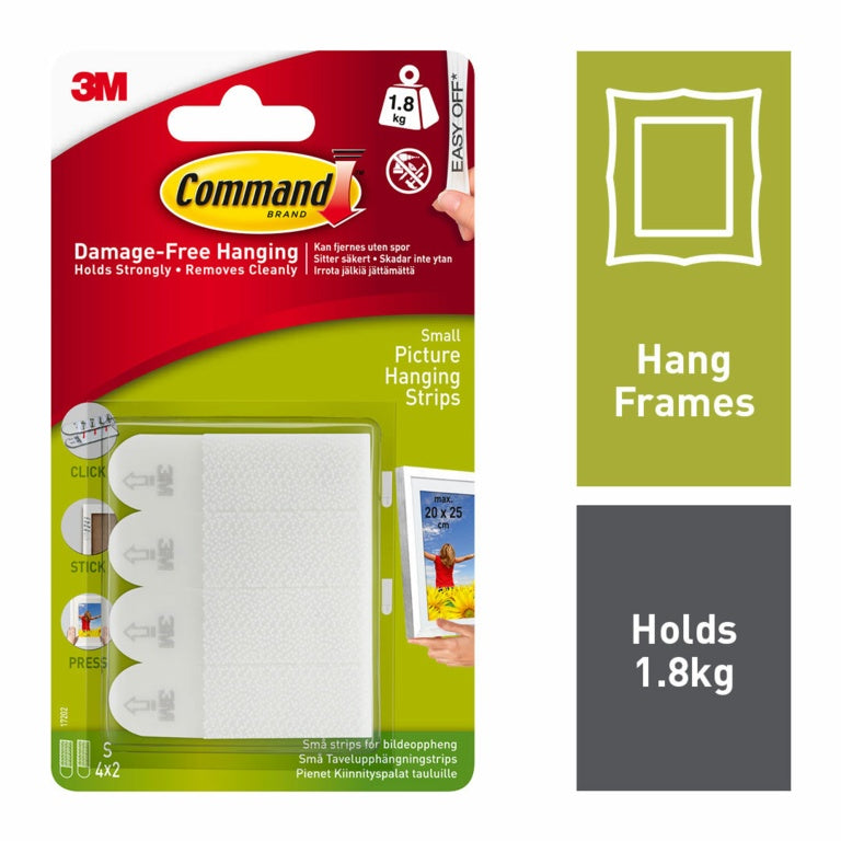 Commandâ„¢ Small White Picture Hanging Strips