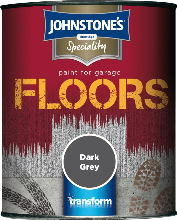 Johnstones Garage Floor Paint Semi Gloss 750ml Dark Grey